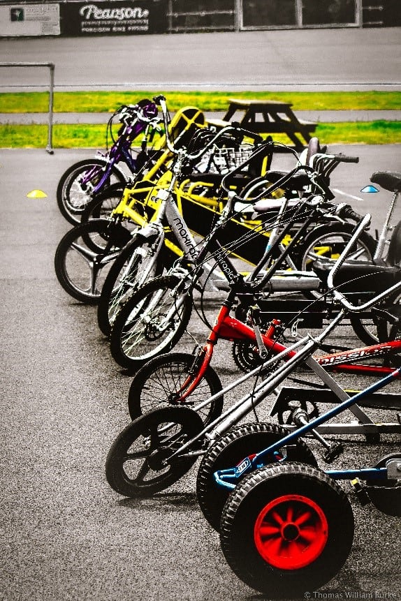 A number of non-standard cycles lined up waiting to be used.