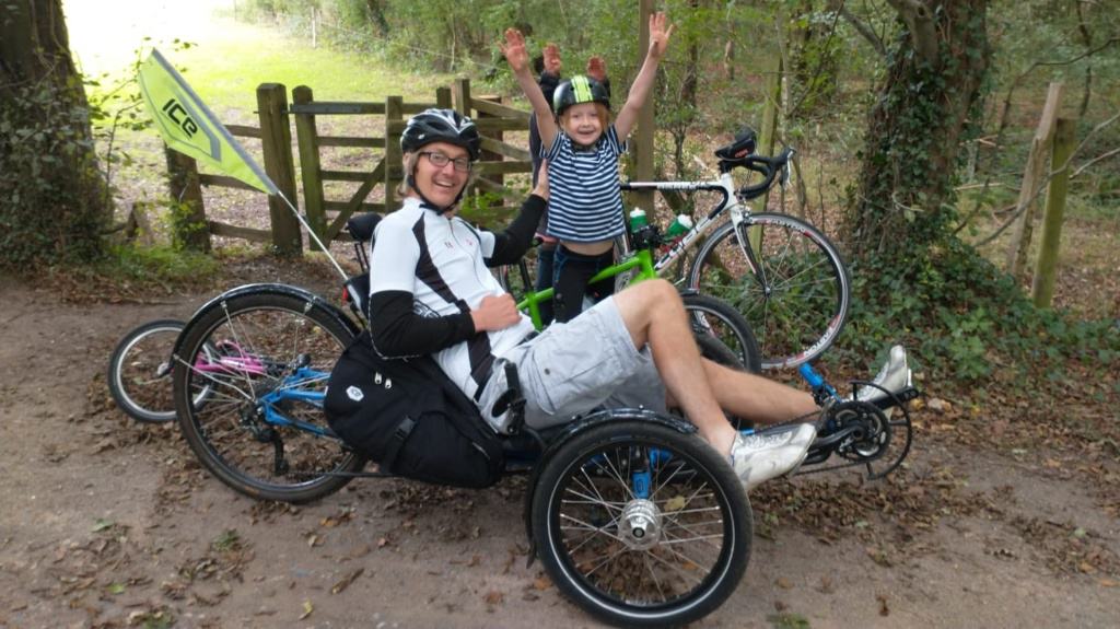 Riding a recumbent clearance bike