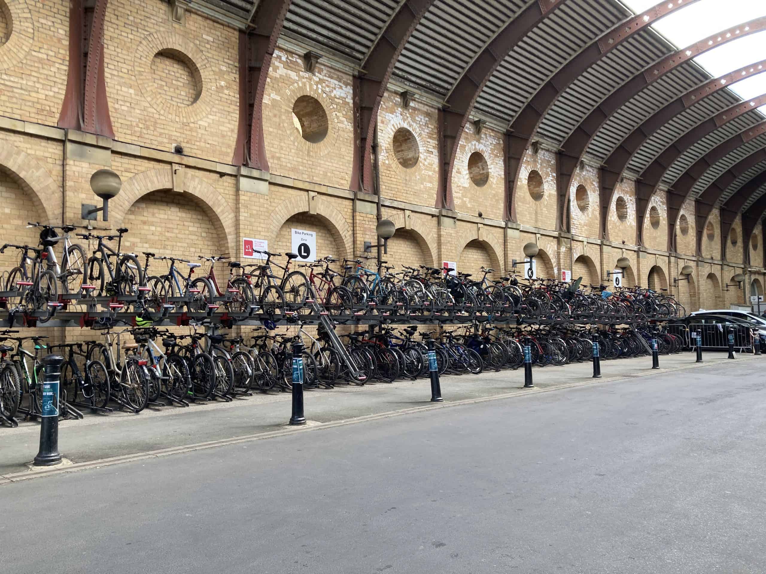 Bonus - not part of today's route! York station cycle parking. At this location, all cycle parking is two-tier stands, suitable only for standard bicycles used by physically strong and agile people.